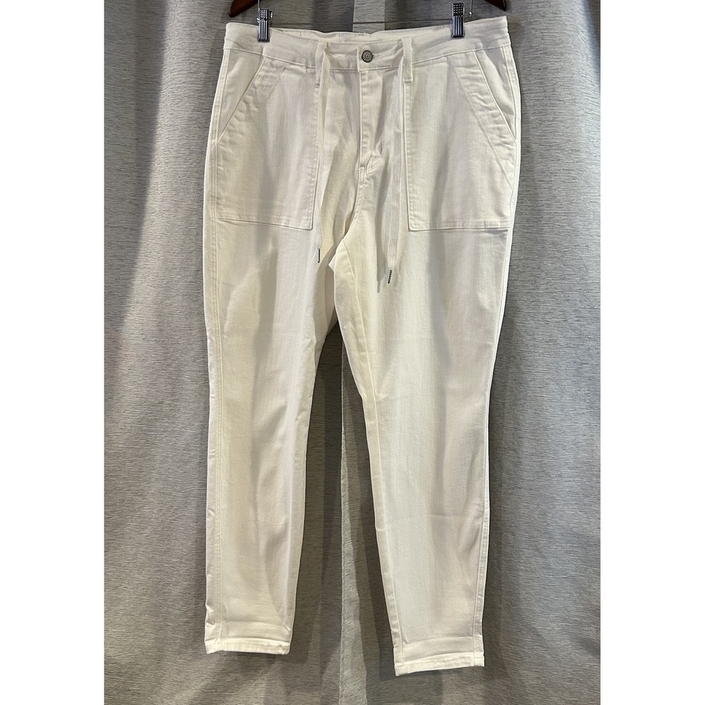 Judy Blue High Rise Jeans Women's 14W White Denim Drawstring Style - Picture 2 of 8
